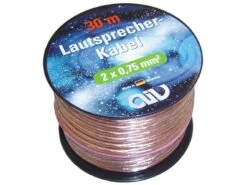 Lautsprecherkabel AIV Mini-Spule 2x0,75 Mm² 30 M OFC-Cu Transparent