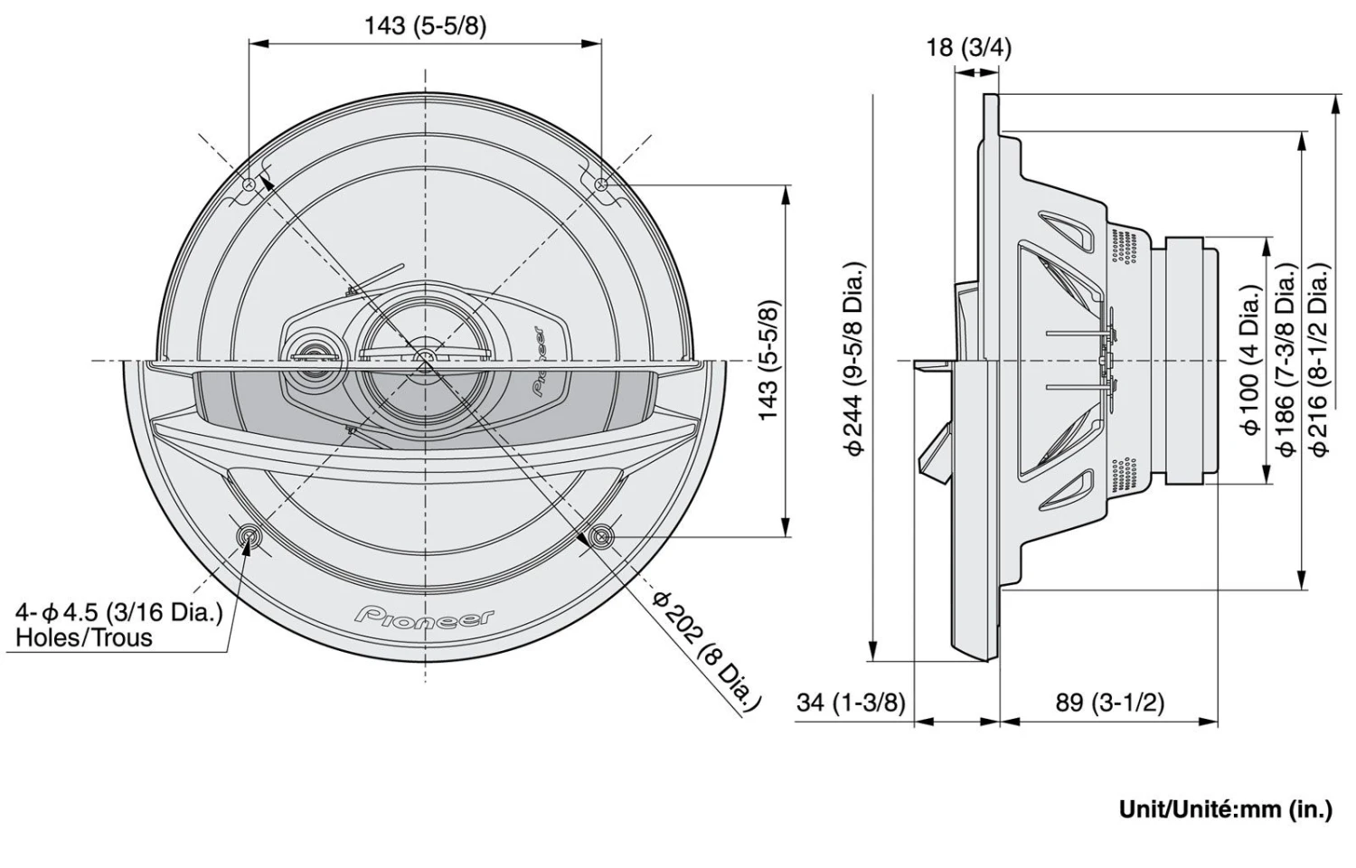 Pioneer TS-A2013i - 20 Cm 3-Wege-Lautsprecher Mit 500 Watt (RMS: 80 Watt) 2 Pioneer TS-A2013i - 20 Cm 3-Wege-Lautsprecher Mit 500 Watt (RMS: 80 Watt) – Bild 2
