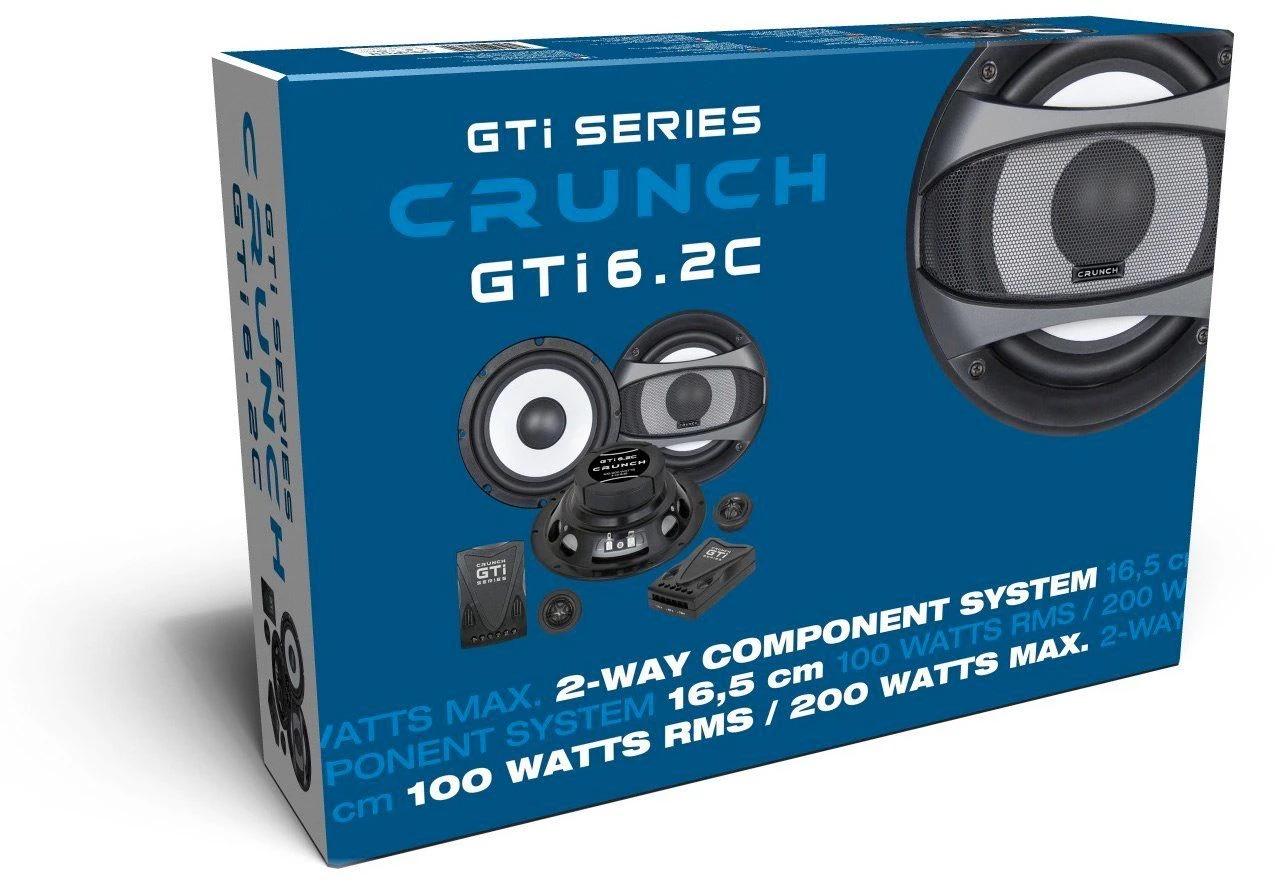 Crunch GTI6.2C - 16,5 Cm Komponenten-Lautsprecher Mit 200 Watt (RMS: 100 Watt) 2 Crunch GTI6.2C - 16,5 Cm Komponenten-Lautsprecher Mit 200 Watt (RMS: 100 Watt) – Bild 2