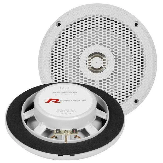 Renegade RSM-52W - 13 Cm 2-Wege-Lautsprecher Mit 120 Watt (RMS: 60 Watt) 1 Renegade RSM-52W - 13 Cm 2-Wege-Lautsprecher Mit 120 Watt (RMS: 60 Watt)