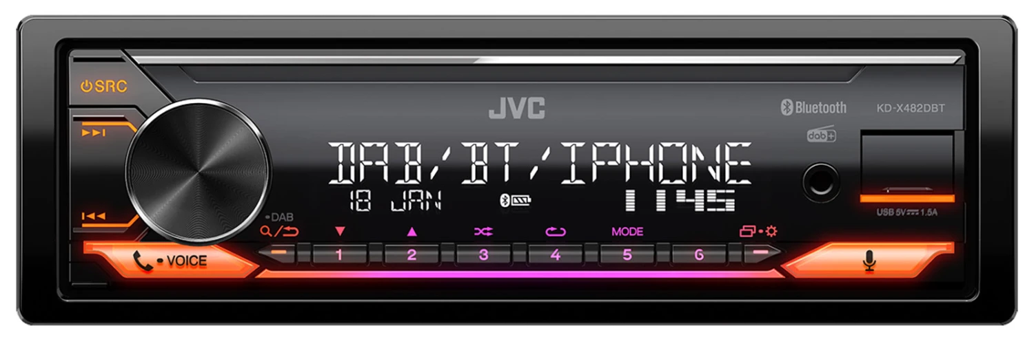 JVC KD-X482DBT - MP3-Autoradio Mit Bluetooth / DAB / USB / IPod / AUX-IN 4 JVC KD-X482DBT - MP3-Autoradio Mit Bluetooth / DAB / USB / IPod / AUX-IN – Bild 4