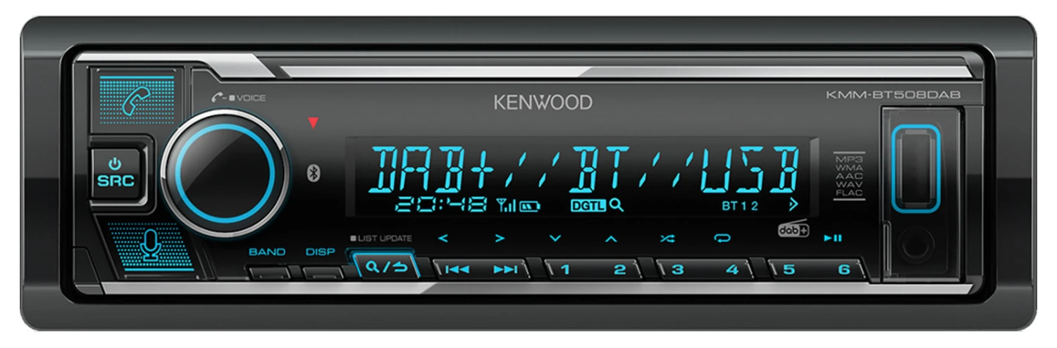 Kenwood KMM-BT508DAB - MP3-Autoradio Mit DAB / Bluetooth / USB / IPod / AUX-IN 1 Kenwood KMM-BT508DAB - MP3-Autoradio Mit DAB / Bluetooth / USB / IPod / AUX-IN