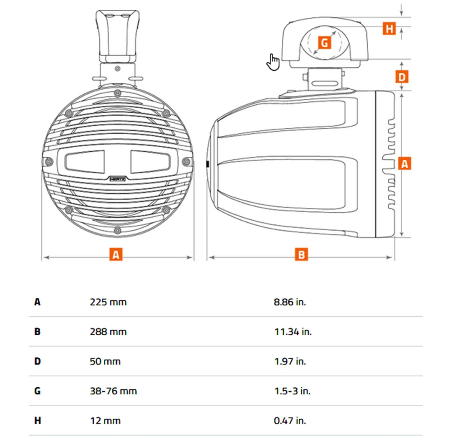 Hertz HTX 8 M-FL-TW - Aufbau-Lautsprecher Mit 200 Watt (RMS: 100 Watt) - Weiß 3 Hertz HTX 8 M-FL-TW - Aufbau-Lautsprecher Mit 200 Watt (RMS: 100 Watt) - Weiß – Bild 3