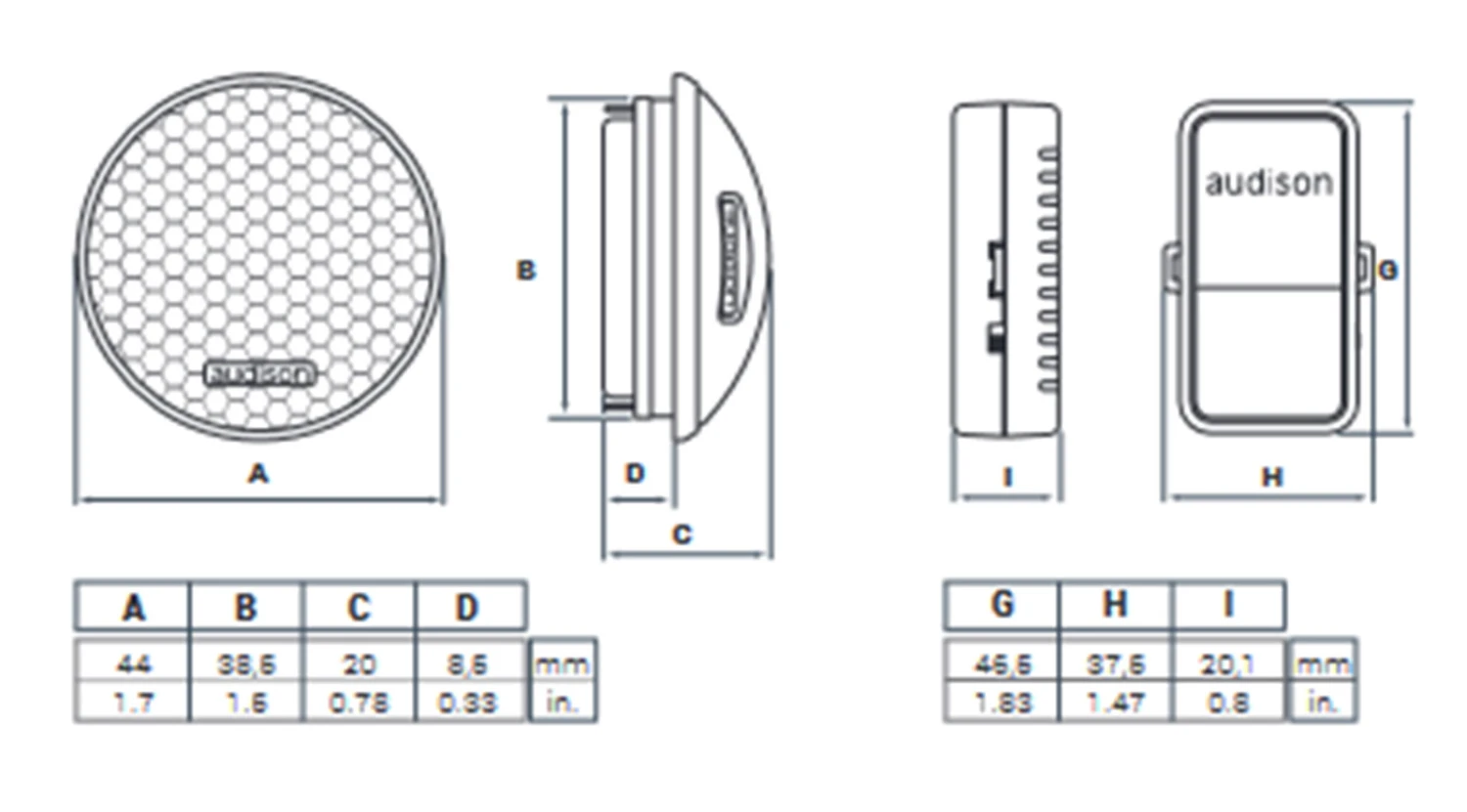 Audison Prima AP 1 - 2,6 Cm Hochtöner-Lautsprecher Mit 150 Watt (RMS: 75 Watt) 6 Audison Prima AP 1 - 2,6 Cm Hochtöner-Lautsprecher Mit 150 Watt (RMS: 75 Watt) – Bild 6