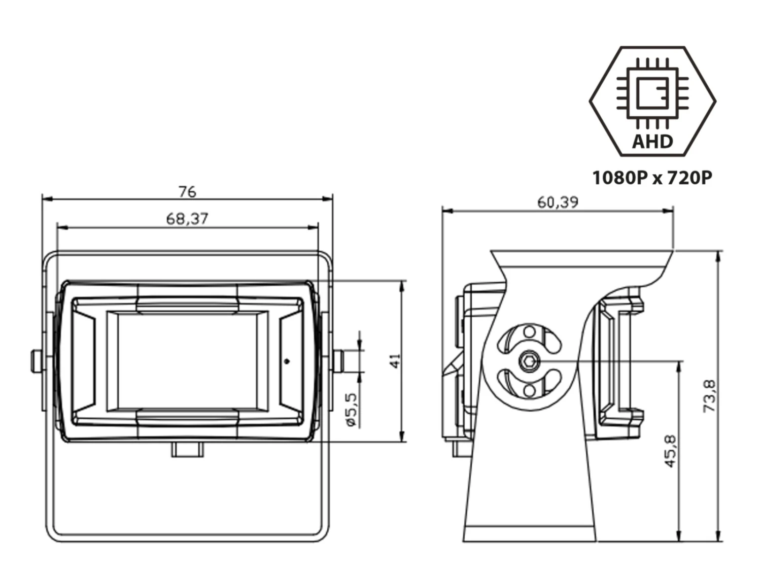 ACV 772000-6012 - Universal 170° Rückfahrkamera AHD, Transporter / Wohnmobil Weitwinkel 4 ACV 772000-6012 - Universal 170° Rückfahrkamera AHD, Transporter / Wohnmobil Weitwinkel – Bild 4